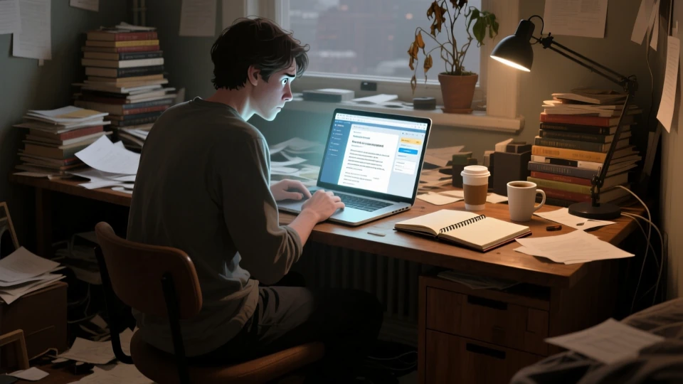 Un jeune homme devant son ordinateur